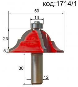 Фреза  профильная для обкладов, карнизов и рамок. Код: 1714/1.