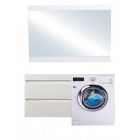 Тумба подвесная Даллас 150, 2 ящика, белая, Style Line