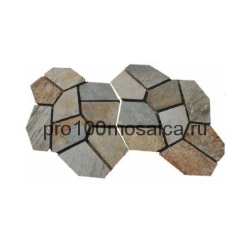 PAV-105 сланец. Брусчатка серия PAVING,  размер, мм: 4шт-1 кв.м, 10~15 (NS Mosaic)
