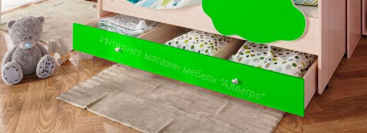 Ящик для кровати Соник, млечный дуб/лайм