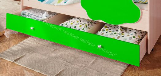 Ящик для кровати Соник, млечный дуб/лайм