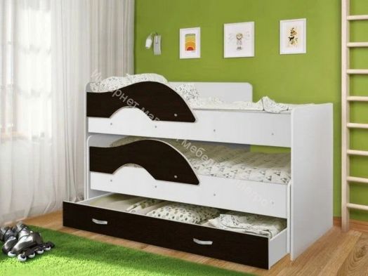 Ящик для кровати "Радуга" (Матрешка), белый/венге