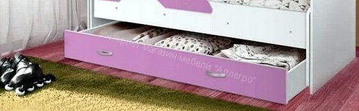 Кровать 2-х ярусная выкатная "Радуга" (Матрешка) 80х160 без ящика Белый, Ирис