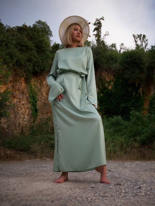 Платье Bambù из бамбука фисташка