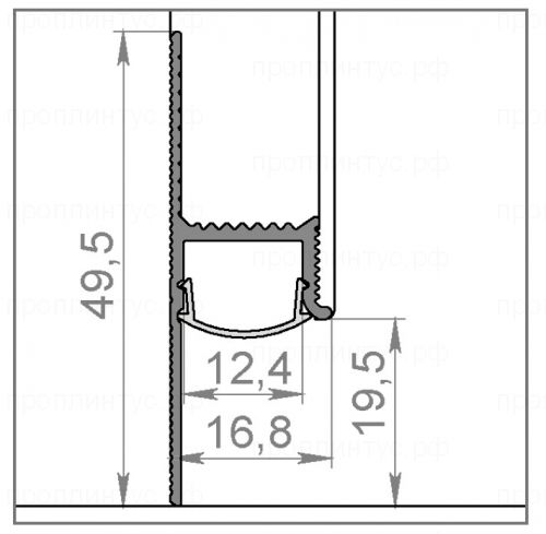 Теневой плинтус Чёрный с подсветкой