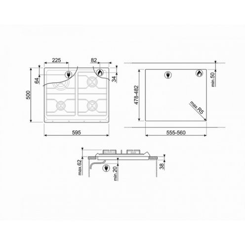 Варочная поверхность Smeg SR964XGH