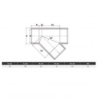 Тройник клеевой 45° PN16