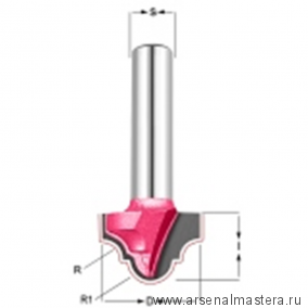 Новинка! Фреза Классический узор R=4 Z=2 D=19x12.7x45 S=8 PROCUT 211821P