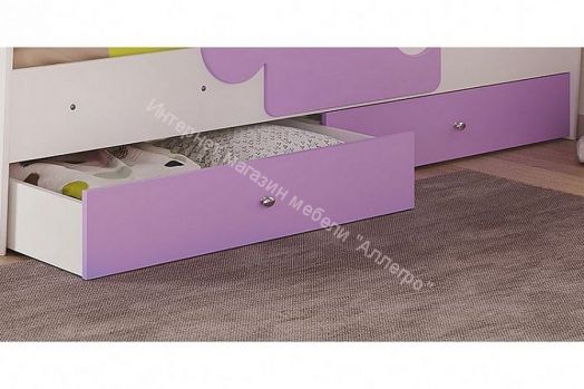 Ящики для кроватей "Мозаика", "Тетрис", "Мая", "Умка", "Сафари" (2 шт. в комплекте), Белый/Ирис