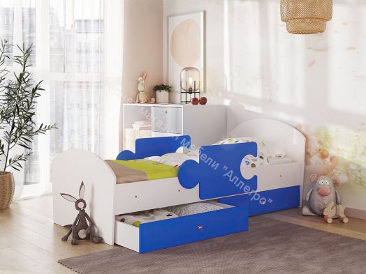 Ящики для кроватей "Мозаика", "Тетрис", "Мая", "Умка", "Сафари" (2 шт. в комплекте), Белый/Синий