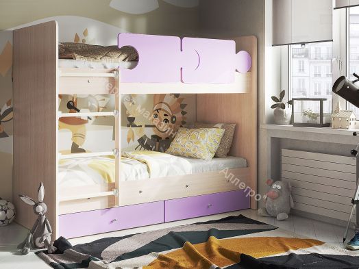 Ящики для кроватей "Мозаика", "Тетрис", "Мая", "Умка", "Сафари" (2 шт. в комплекте), Млечный дуб/Ирис