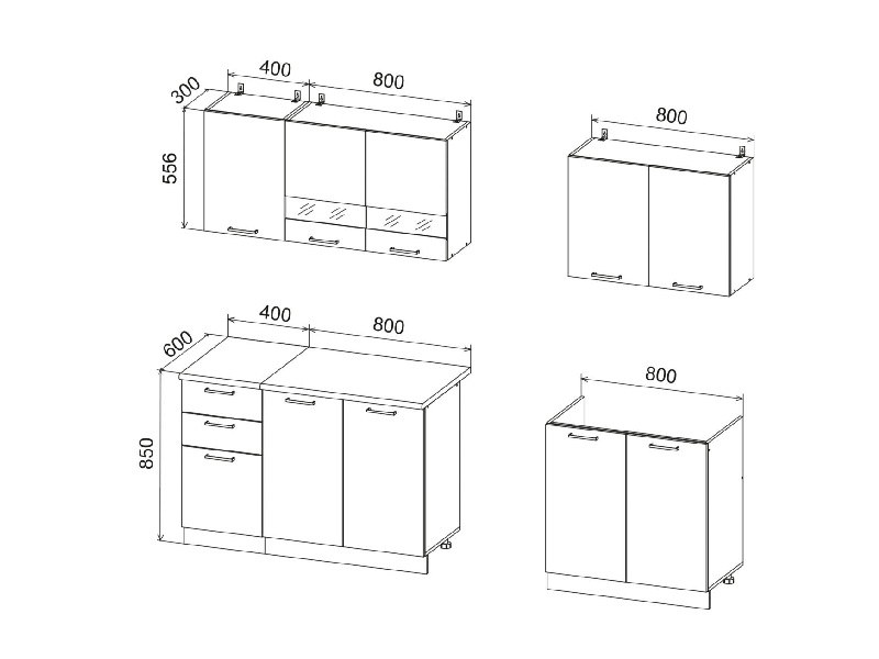 Кухонный гарнитур "Дуся" 1,6 и 2,0 м
