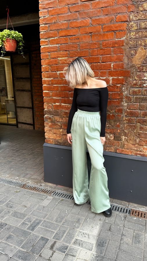 Брюки бесшовные из бамбука фисташка