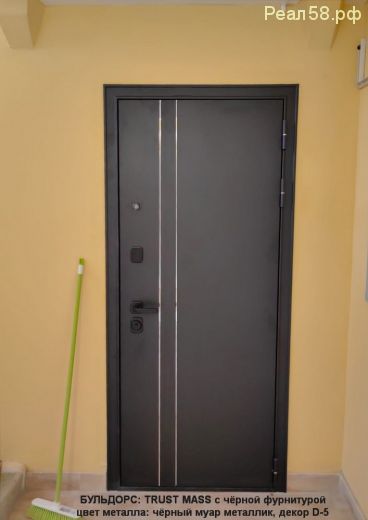 бульдорс TRUST MASS внешняя сторона металл Чёрный муар металлик с декоративным элементом D-5