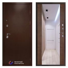 Входная дверь Termo-door Техно Медь Зеркало Дуб
