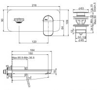 Fima carlo frattini смеситель для умывальника Flo F3821WX5 схема 2