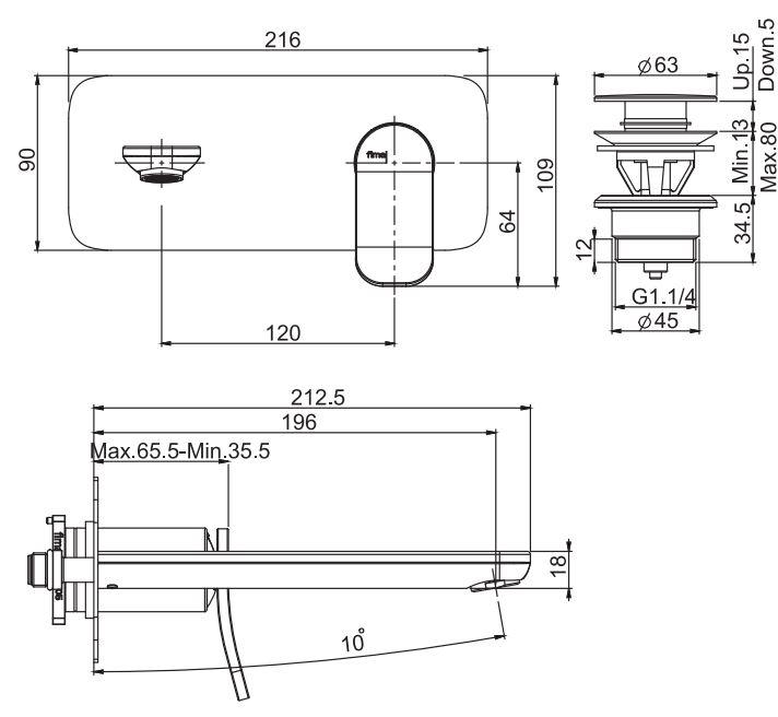 Fima carlo frattini смеситель для раковины Flo F3821WLX5 схема 2