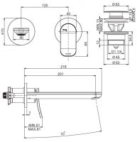 Fima carlo frattini смеситель для раковины Flo F3821WLX8 схема 2