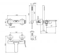 Fima carlo frattini смеситель для ванны Flo F3804 схема 2