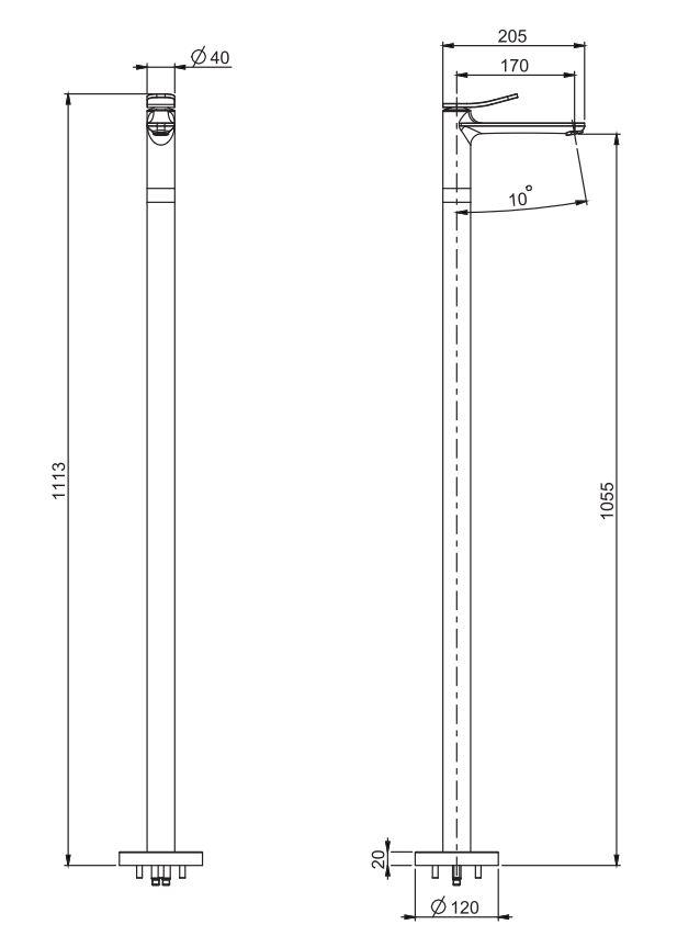 Fima carlo frattini смеситель для раковины Flo F3801/PN схема 2