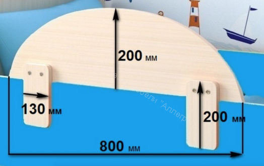 Кровать Малыш Мини 0,7*1,6 м с бортиком и 3-мя выкатными ящиками, Дуб молочный/Бодего темный