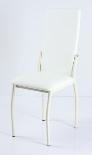 Кухонный стул "B-610" (Белый кожзам/Металл бежевый)