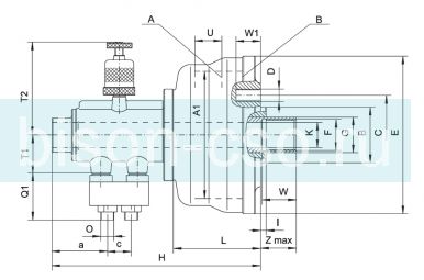 Пневмоцилиндр однопоршневой 1205-315 со сквозным отверстием Bison-Bial