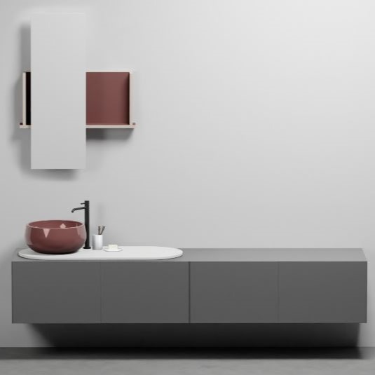 Изображение Комплект мебели с одной раковиной Cielo Delfo 226х52