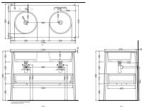 Двойная раковина на каркасе Cielo Catino Doppio c ящиком 110х58 схема 4