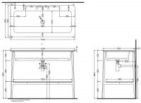 Двойная раковина на консоли Cielo Catino Doppio c полкой 110х58 схема 3