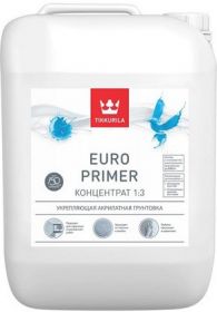 Грунт-Концентрат 1:3 Укрепляющий Tikkurila Euro Primer 3л Акрилатный / Тиккурила Евро Праймер