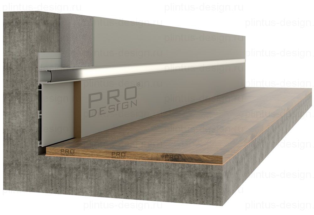 Скрытый плинтус Pro Design Combo 603 Анодированный