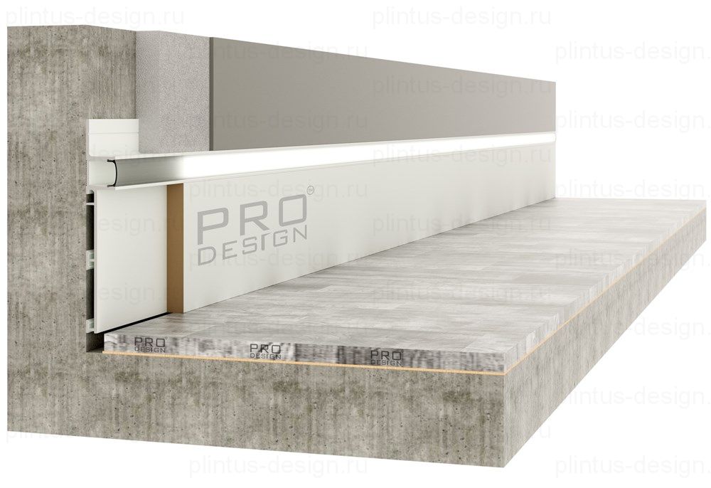 Скрытый плинтус Pro Design Combo 603 Белый