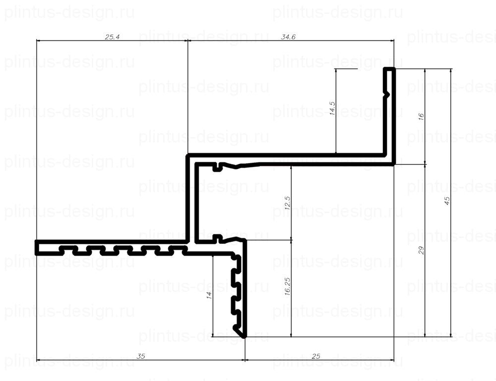 Pro Design Gipps 602 теневой потолочный профиль Белый