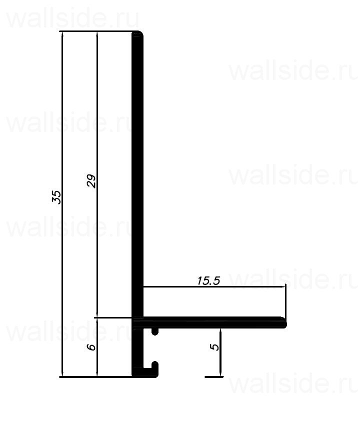 Щелевой плинтус Pro Design Mini L 601 анодированный
