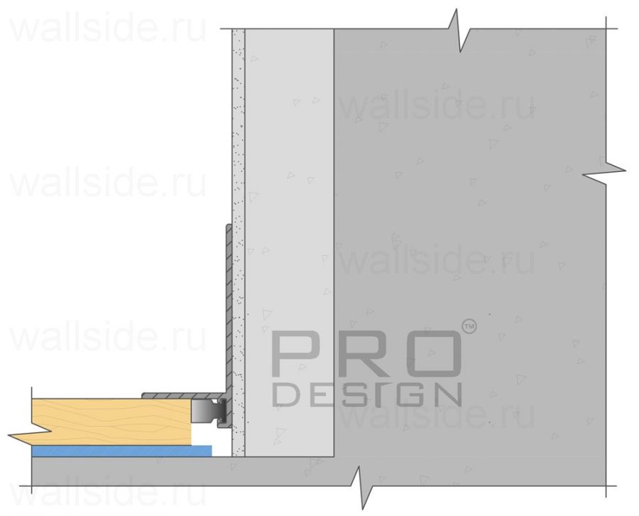 Щелевой плинтус Pro Design Mini L 601 анодированный