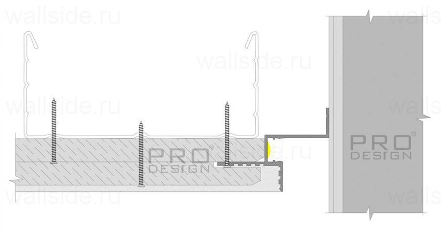 Pro Design Gipps 602 теневой потолочный профиль Чёрный