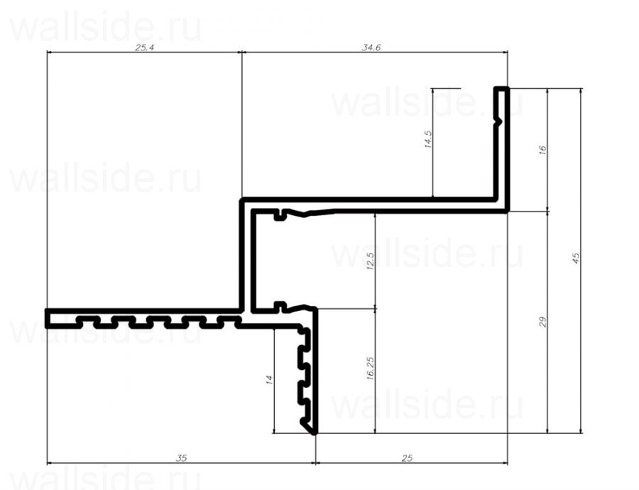 Pro Design Gipps 602 теневой потолочный профиль Белый