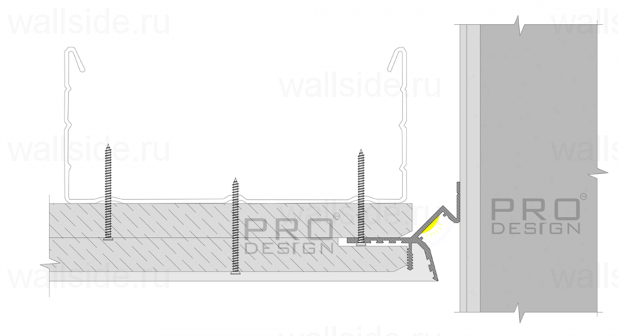 Pro Design Gipps 594 теневой потолочный профиль Чёрный