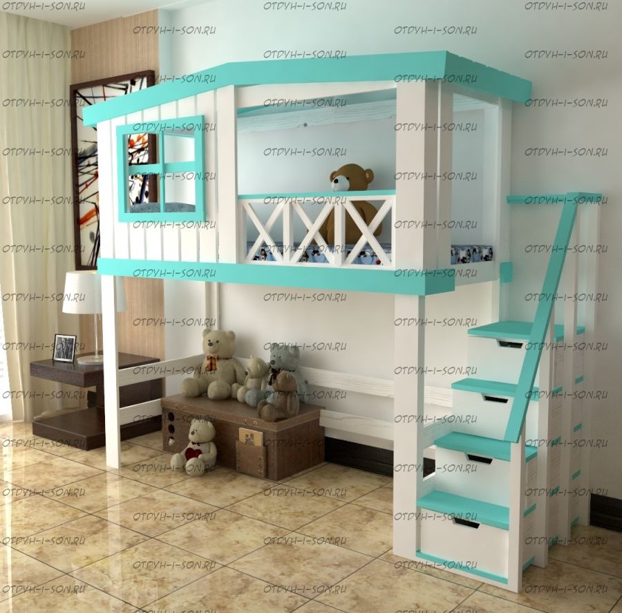 Кровать-чердак Домик Roof