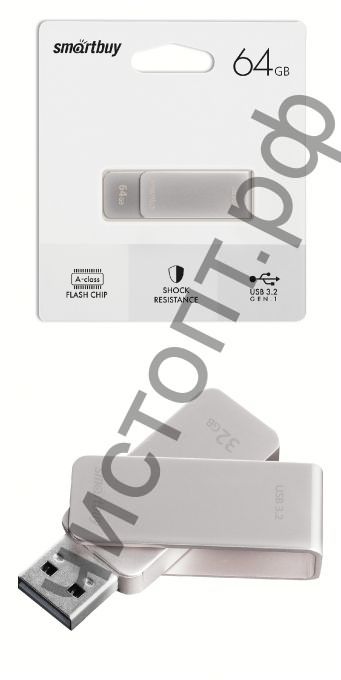 флэш-карта USB 3.0/3.2 Gen.1 Smartbuy 64GB M1 Metal Grey