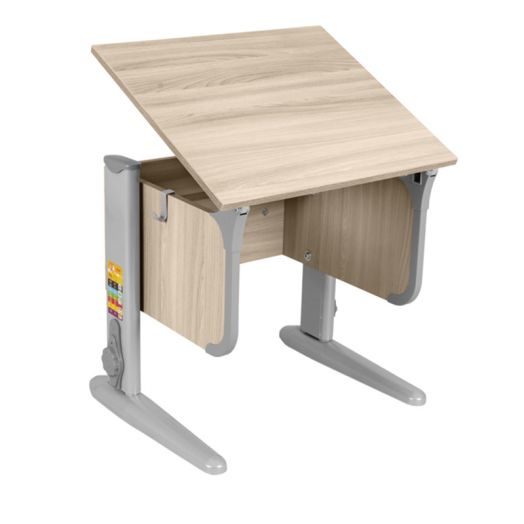ДСУТ47-1 Школьная парта-трансформер одноместная (ЛДСП ясень, опора Серый)