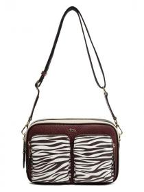 Кожаная сумка Labbra L-HF4057 black-white/plum/beige