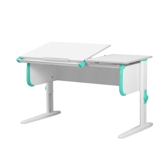 ДСУТ25-2-2-3 Растущая парта одноместная (ЛДСП белый, опора белый)