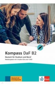 Kompass DaF B2. Deutsch f?r Studium und Beruf. Medienpaket mit 4 Audio-CDs + DVD / Braun Birgit, Jin Friederike, Schmeiser Daniela