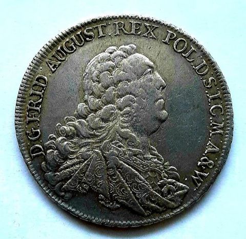 1 талер 1763 Польша Саксония UNC Редкий