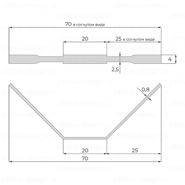 Микроплинтус ФЕСО 11 мм Коричнево-бежевый RAL 1011