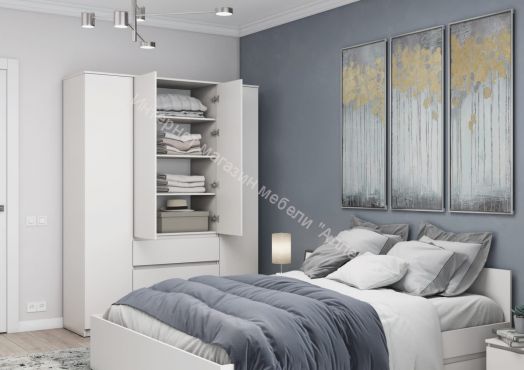 Шкаф "Сити" ШР-4 с ящиками (Белый)