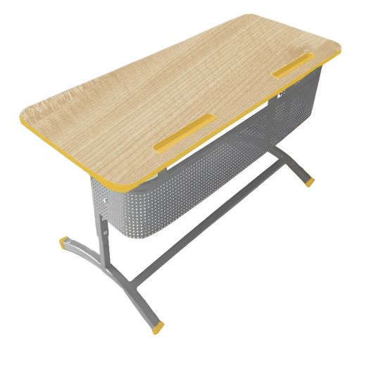 ЛСОШ-18 Стол ученический 2-местный регулируемый по высоте и наклону столешницы (ЛДСП Клён)