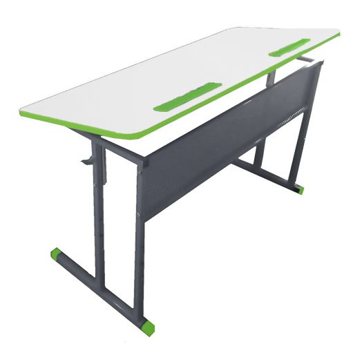 ЛСОШ-19 Стол ученический 2-местный регулируемый по высоте и наклону столешницы (ЛДСП Белый)